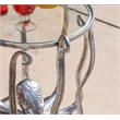 Pemberley Row Aluminum and Glass Silver Table Round Hand Crafted 20