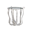 Pemberley Row Aluminum and Glass Silver Table Round Hand Crafted 20