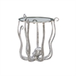 Pemberley Row Aluminum and Glass Silver Table Round Hand Crafted 20