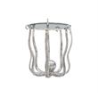 Pemberley Row Aluminum and Glass Silver Table Round Hand Crafted 20