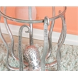 Pemberley Row Aluminum and Glass Silver Table Round Hand Crafted 20