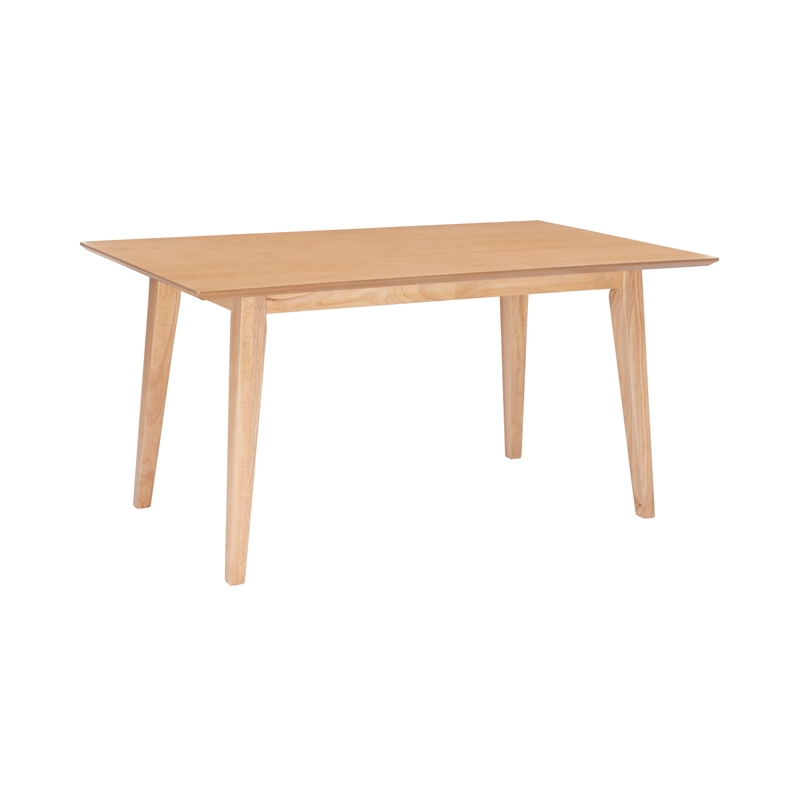 Pemberly Row Modern Seven Piece Wood Dining Set in Natural Brown