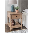 Pemberly Row Transitional Solid Wood Side Table in Natural Brown