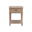 Pemberly Row Transitional Solid Wood Side Table in Natural Brown