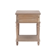 Pemberly Row Transitional Solid Wood Side Table in Natural Brown