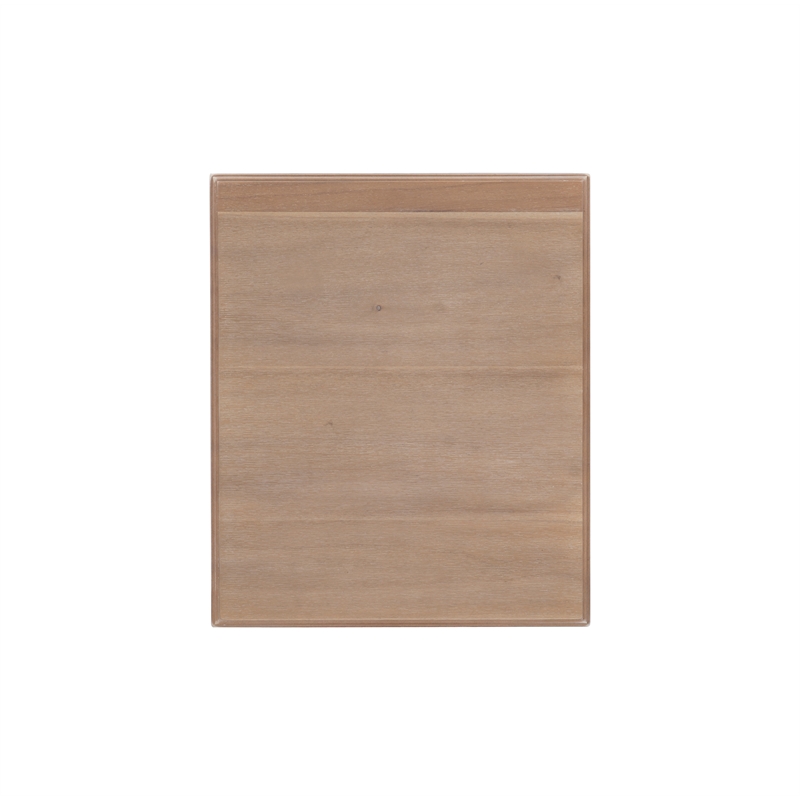 Pemberly Row Transitional Solid Wood Side Table in Natural Brown
