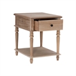 Pemberly Row Transitional Solid Wood Side Table in Natural Brown