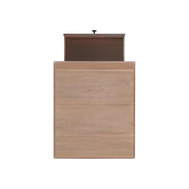 Pemberly Row Transitional Solid Wood Side Table in Natural Brown