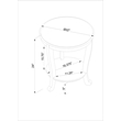 Pemberly Row Round Transitional Wood Side Table with Shelf in White Multi-Step
