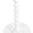Pemberly Row Traditional Round Spindle Wood Accent Table in White