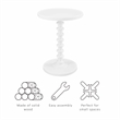 Pemberly Row Traditional Round Spindle Wood Accent Table in White