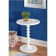 Pemberly Row Traditional Round Spindle Wood Accent Table in White