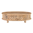 Pemberly Row Transitional Oval Mango Wood Coffee Table in Natural