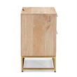 Pemberly Row 2-Drawer Transitional Wood/Metal Side Table in Natural/Gold