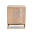 Pemberly Row 2-Drawer Transitional Wood/Metal Side Table in Natural/Gold
