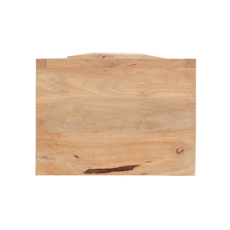 Pemberly Row 2-Drawer Transitional Wood/Metal Side Table in Natural/Gold