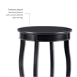 Pemberly Row Round Contemporary Wood End Table with Shelf in Black