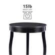 Pemberly Row Round Contemporary Wood End Table with Shelf in Black
