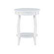 Pemberly Row Round Contemporary Wood End Table with Shelf in White