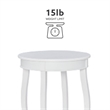 Pemberly Row Round Contemporary Wood End Table with Shelf in White