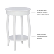 Pemberly Row Round Contemporary Wood End Table with Shelf in White