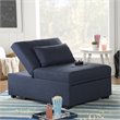 Pemberly Row Contemporary Microfiber Fabric Convertible Sofa Bed in Blue