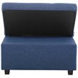 Pemberly Row Contemporary Microfiber Fabric Convertible Sofa Bed in Blue