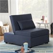 Pemberly Row Contemporary Microfiber Fabric Convertible Sofa Bed in Blue