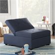Pemberly Row Contemporary Microfiber Fabric Convertible Sofa Bed in Blue