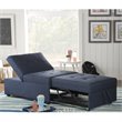 Pemberly Row Contemporary Microfiber Fabric Convertible Sofa Bed in Blue