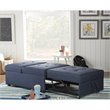 Pemberly Row Contemporary Microfiber Fabric Convertible Sofa Bed in Blue