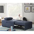 Pemberly Row Contemporary Microfiber Fabric Convertible Sofa Bed in Blue