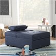 Pemberly Row Contemporary Microfiber Fabric Convertible Sofa Bed in Blue