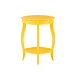 Pemberly Row Round Contemporary Wood End Table with Shelf in Yellow