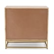 Pemberly Row 3-Drawer Transitional Wood/Metal Cabinet in Natural/Gold