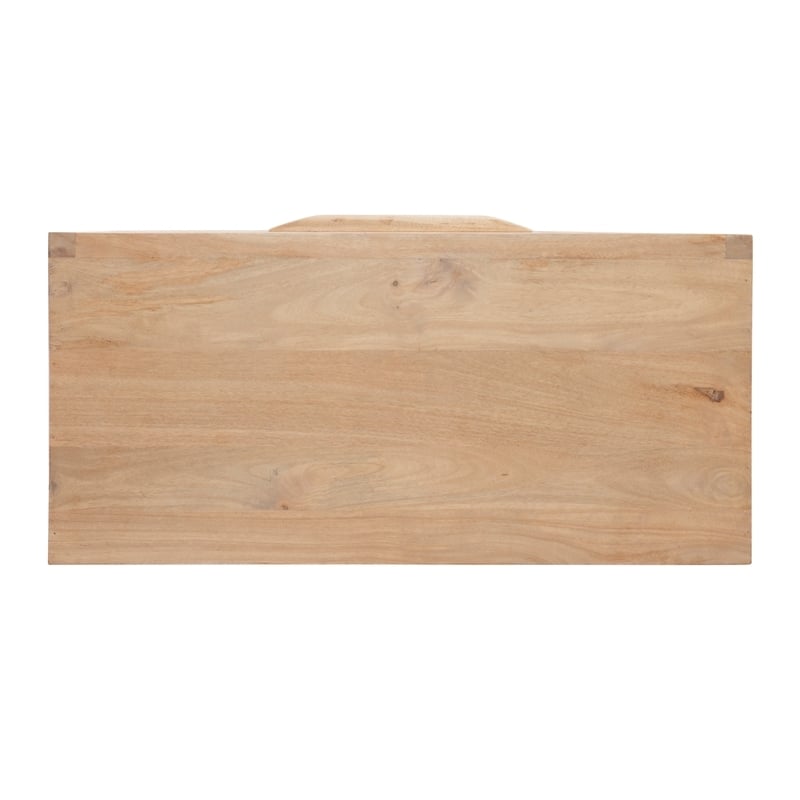 Pemberly Row 3-Drawer Transitional Wood/Metal Cabinet in Natural/Gold