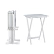 Pemberly Row Traditional Five Piece Wood Tray Table Set in Whitewash