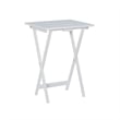 Pemberly Row Traditional Five Piece Wood Tray Table Set in Whitewash