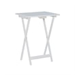 Pemberly Row Traditional Five Piece Wood Tray Table Set in Whitewash