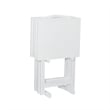 Pemberly Row Traditional Five Piece Wood Tray Table Set in Whitewash