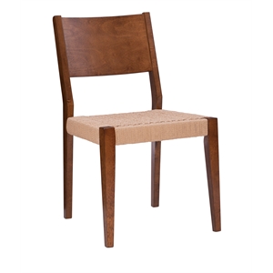 Pemberly Row Transitional Set of Two Wood 18&quot Dining Chairs in Brown