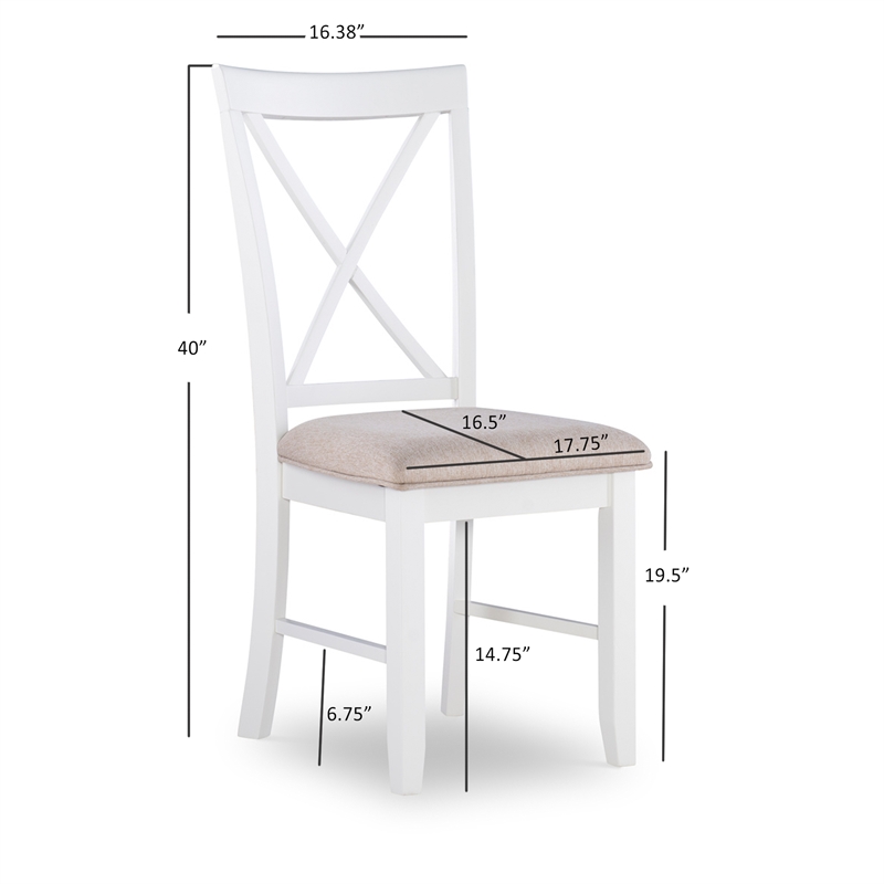 Pemberly Row Contemporary Wood Set of Two Dining Side Chairs in Brown