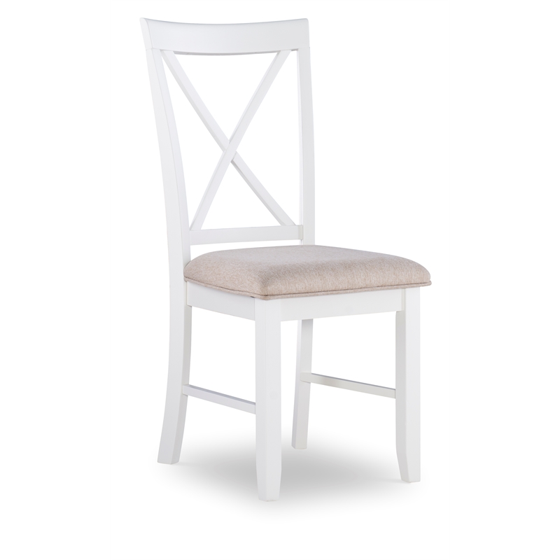 Pemberly Row Contemporary Wood Set of Two Dining Side Chairs in Brown