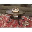 Pemberly Row Rustic Wood and Metal Coffee Table in Rustic Umber Brown