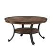 Pemberly Row Rustic Wood and Metal Coffee Table in Rustic Umber Brown