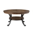 Pemberly Row Rustic Wood and Metal Coffee Table in Rustic Umber Brown