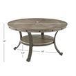 Pemberly Row Transitional Metal and Wood Round Coffee Table in Pewter