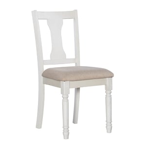 Pemberley Row Rubberwood White Dining Side Chair Hour Glass Back Set of Two 19&quotW x 20.38&quotD x 37.75&quotH Assembly Required