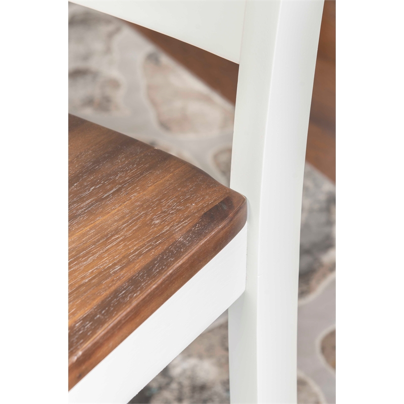Pemberly Row Contemporary Solid Wood Set of Two Counter Stools in Brown