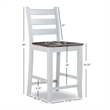 Pemberly Row Contemporary Solid Wood Set of Two Counter Stools in Brown